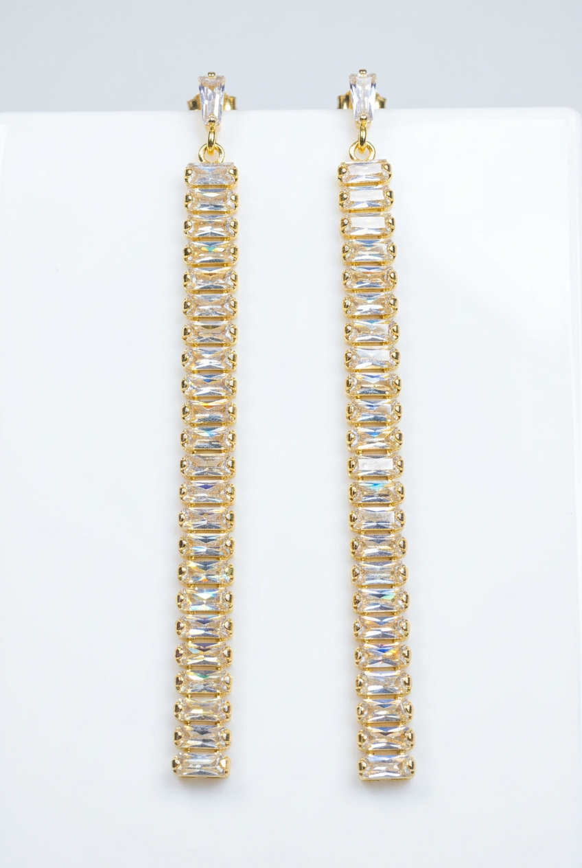 Tennis Chain Dangle Earrings