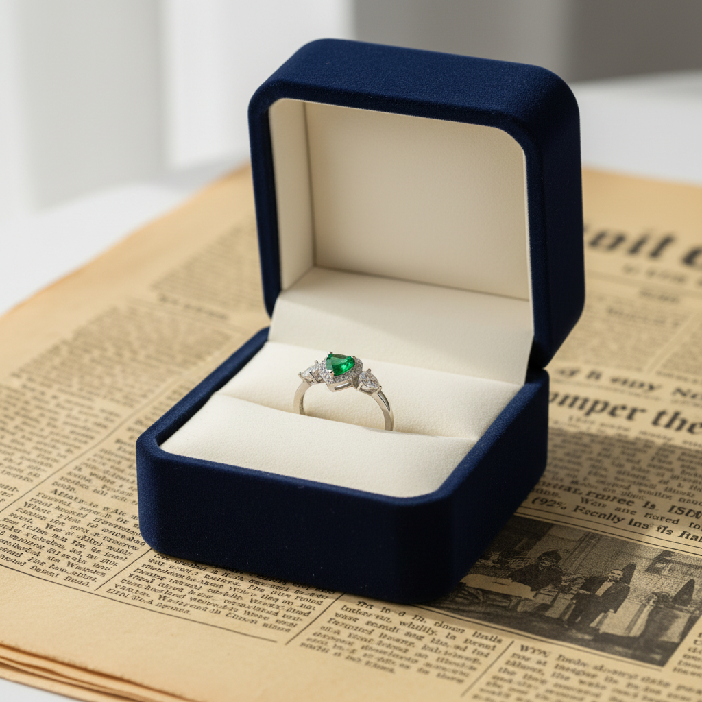 Violet Gemstone Heart Shape Moissanite Ring