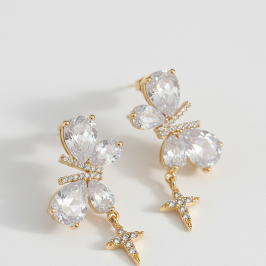 Elegant Butterfly Shaped Stud Earrings