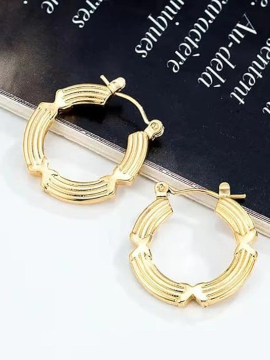 YQ Anti Tarnish Circular Hoops Earrings
