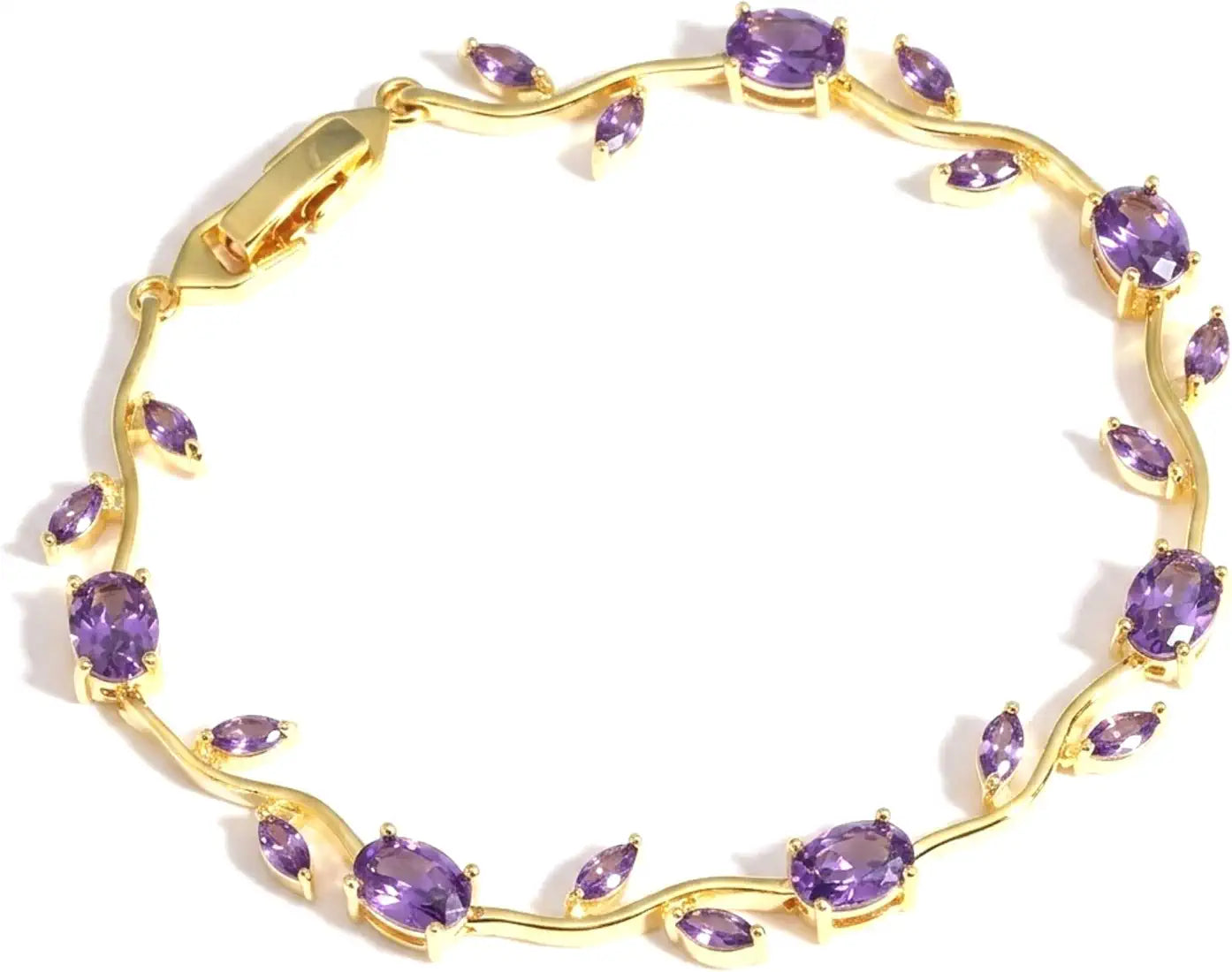 Tulip violet flower bracelet