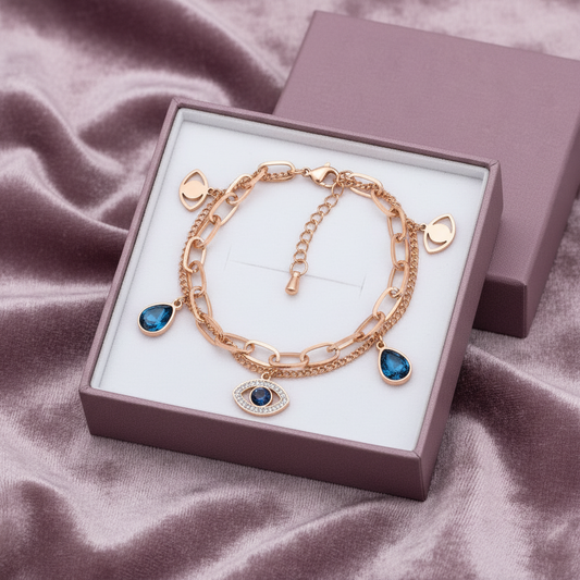 18k Gold Plated Evil Eye Charm 🧿 Bracelet