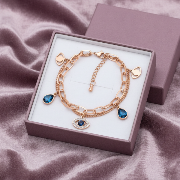 18k Gold Plated Evil Eye Charm 🧿 Bracelet