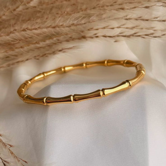 YQ Gold Bamboo Bracelet for women