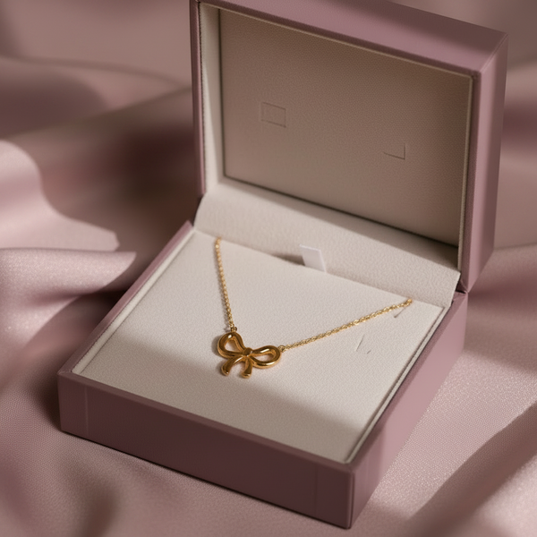 18k Minimal Stainless Steel Bow Pendant
