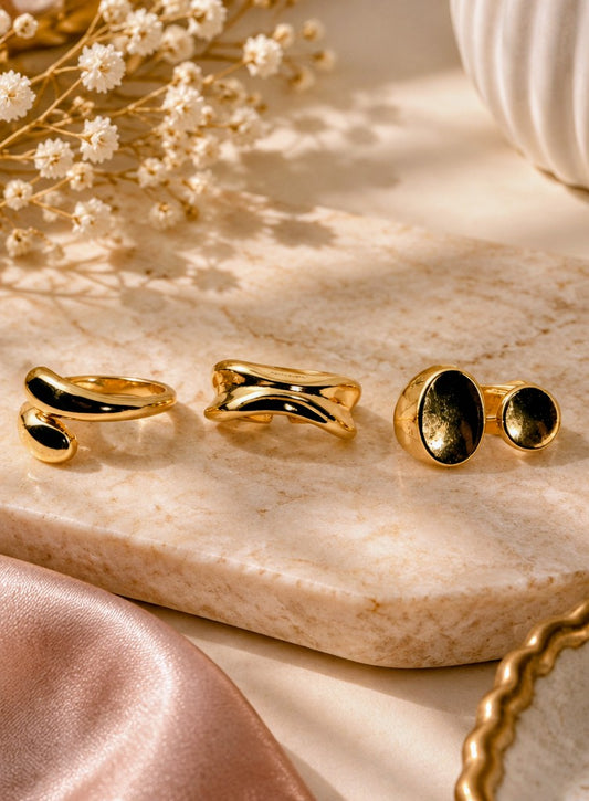 Viral pinterest statement rings stack for women/ female