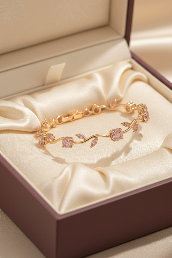 Tulip Pink Crystal Bracelet