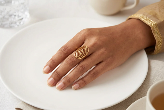 YQ Golden Twirl Ring
