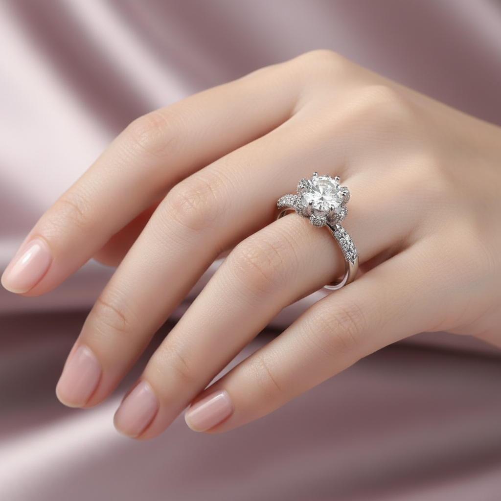 YQ Promise Solitaire Moissanite Ring