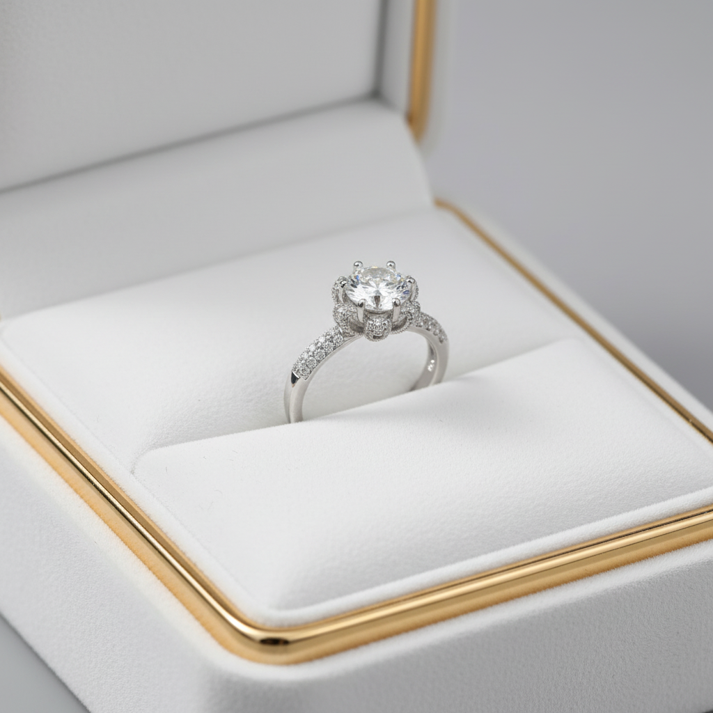 YQ Promise Solitaire Moissanite Ring