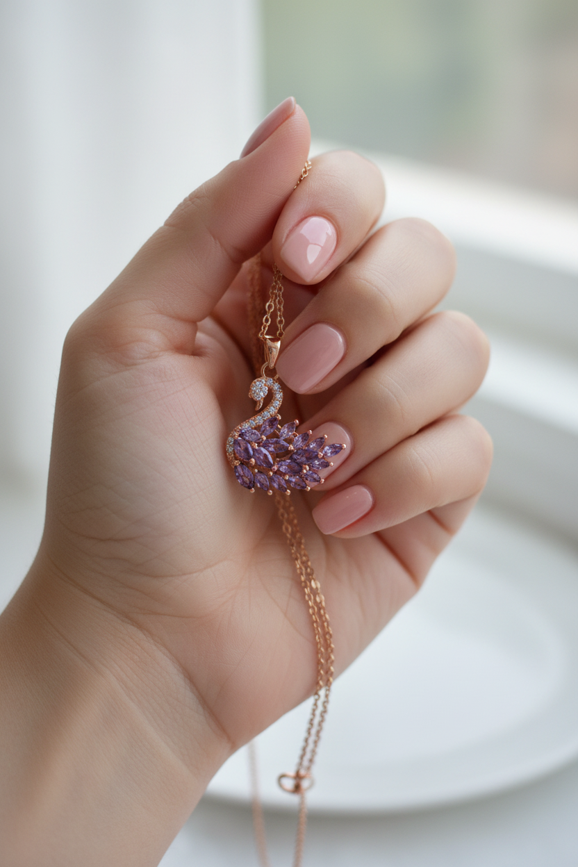 Elegant Swan Pendant Necklace Accessory