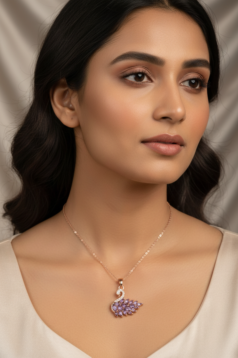 Elegant Swan Pendant Necklace Accessory
